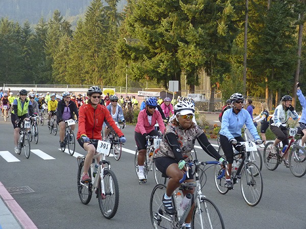 Women start to ride at last year's Cycle the Wave event.