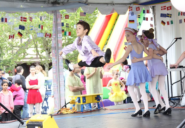 Vadim Drozdenko performs as a part of a Russian dance group.