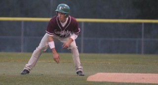 Eastlake’s Nicholas Smith leads off fom second base Tuesday night at Inglemoor. Smith was 3-for-4 with a double and two singles. The Wolves had just four total hits on the evening.