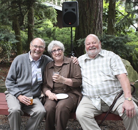 Issaquah City council member Fred Butler and friends Phyllis and Tony Schaff take a pause during last week’s Issaquah Chamber of Commerce’s ‘Chocolate