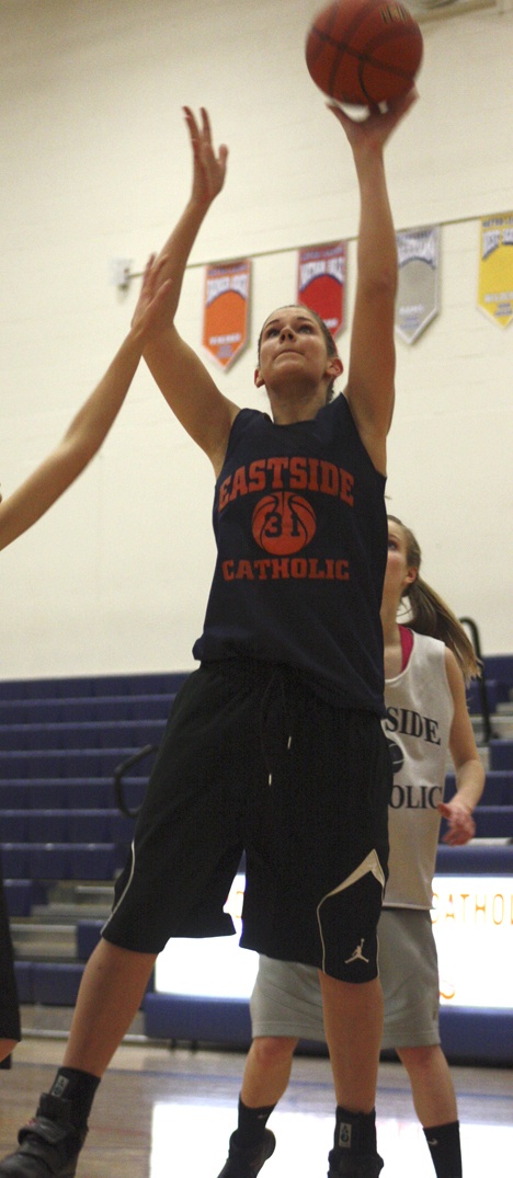 Eastside Catholic freshman Sarah Hill presents a imposing force for opponents at 6-foot-2.