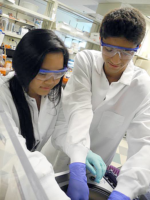 Sean Choksi in the Fred Hutchinson Cancer Research Lab.