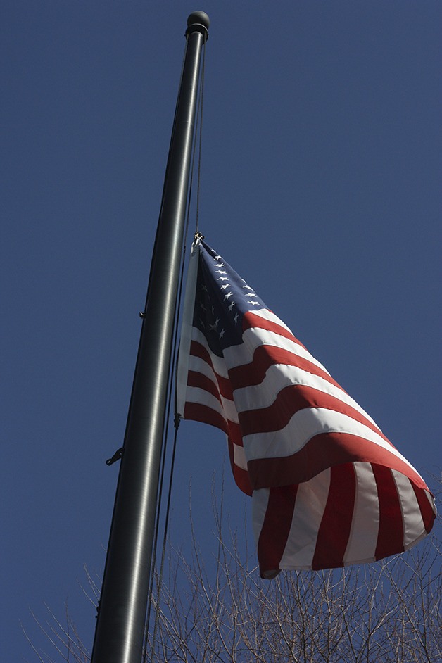 The city of Issaquah lowered its United States flag to recognize the death of Staff Sgt. Matthew McClintock in Afghanistan.