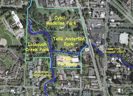 The Issaquah Creek Confluence Park Area will connect 15 acres of green space