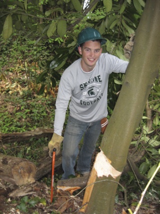 Taylor Cameron of Skyline High School was one of the community members who volunteered to do restoration work as Timberlake Park on Sammamish Stewardship Saturday recently.