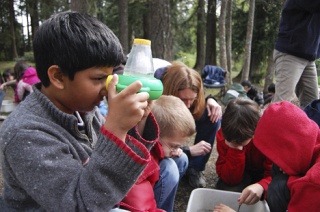 Discovery Elementary School student Shub Singh discovers what microscopic wonders can be found in the water of Beaver Lake.
