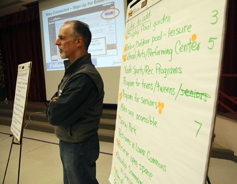 City of Sammamish Parks and Recreation Commissioner Hank Klein noted the priorities of Sammamish residents at the 'Have a Say in How We Play' public meeting in the city on Tuesday night.