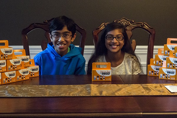 Ajay (left) and Reva Gupta have teamed up for three years now to raise money for UNICEF during Halloween. Last year