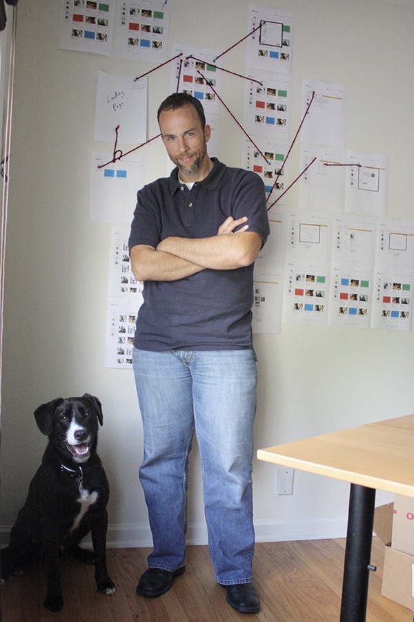PetHub founder Tom Arnold and his dog Uller.