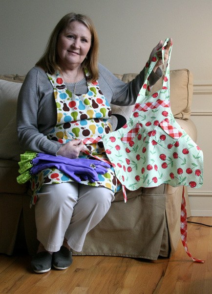 Sherri Zobell created Tie-One-On! Aprons after creating the retro pattern for a gift. She’s one of several vendors planning to setup tents at the Issaquah Farmers Market this year.
