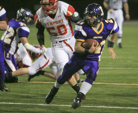 Taylor Wyman run up field against Newport Friday. The junior had 11 carries for 53 yards in Issaquah's 35-6 win.