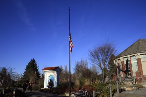 The City of Issaquah has lowered the flag to half-staff in memory of a 26-year-old Oregon native killed in Iraq on March 13.