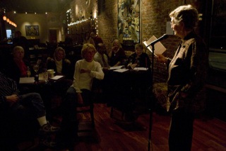Nancy Talley was one of the patrons who read pieces of their poetry on the night.