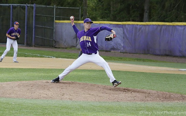 Issaquah Eagles junior Jack Dellinger surrendered just seven hits and no earned runs in Issaquah's 3-2 win against the Skyline Spartans on May 1 in Issaquah.