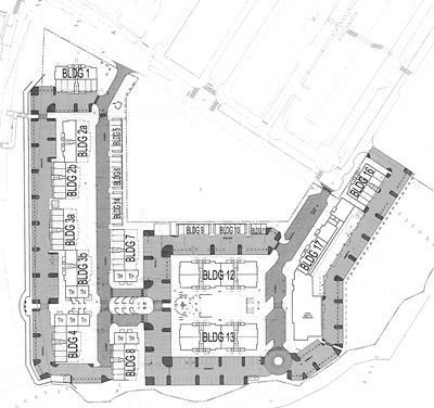 Plans for 18 apartment buildings and townhouse clusters