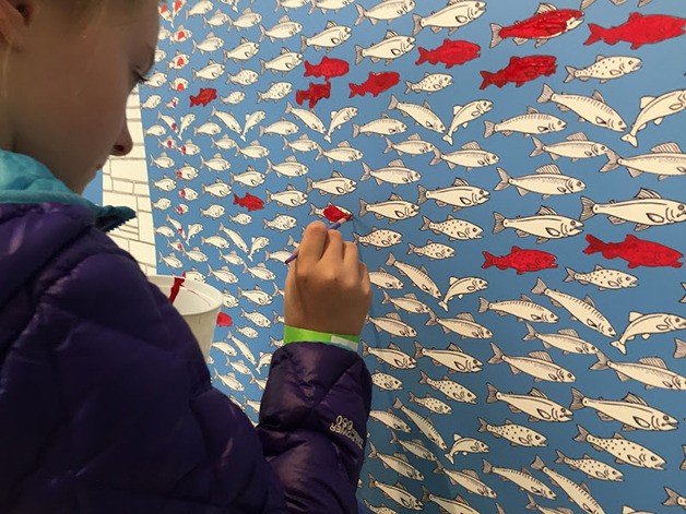 Creative Children for Charity invited Salmon Days attendees to contribute to their paint-by-numbers mural over the weekend.