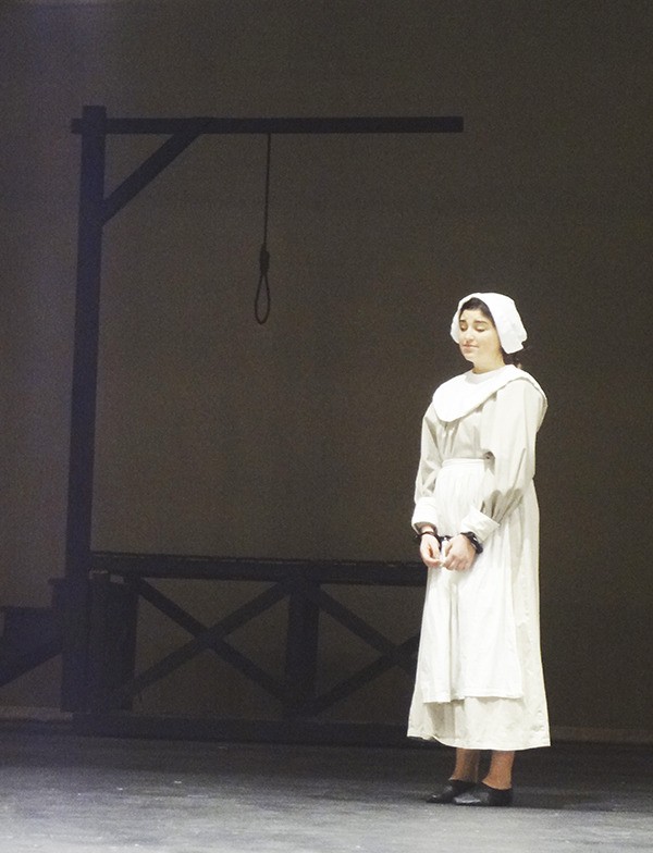 A Skyline student in the final act of 'The Crucible'.