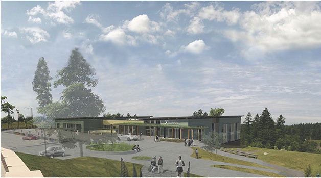 This rendered image shows what the Sammamish Community and Aquatic Center will look like
