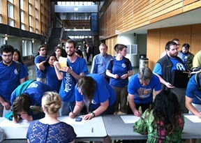 A large number of Bellevue College students and faculty came out to Bellevue City Hall to ask the King County Council to reconsider route revisions and transit cuts during its public hearing May 15.