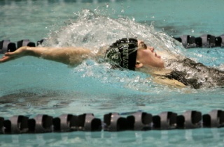 Skyline junior Andie Taylor swims the backstroke leg of the 200 yard IM final during the 2008 WIAA 2A/4A Girls Swim & Dive Meet at King County Aquatics Center in Federal Way on Sat.