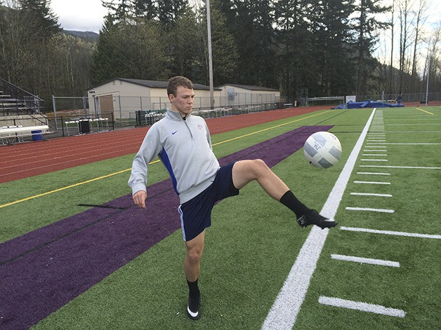 Issaquah Eagles senior midfielder Conner Hughes exudes leadership from his position of defensive midfielder on the soccer field. Hughes will continue his soccer career next year at Cedarville University in Dayton