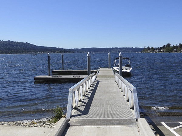 One of the new docks and boat launches at Lake Sammamish State Park.