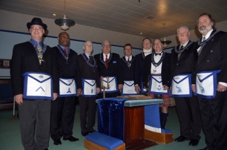 Newly installed Worshipful Master of the Myrtle Masonic Lodge