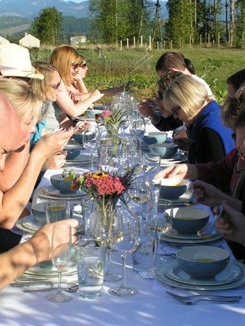 The classes will be taught in the farm’s outdoor kitchen with a stunning view of the Cascade Mountains.