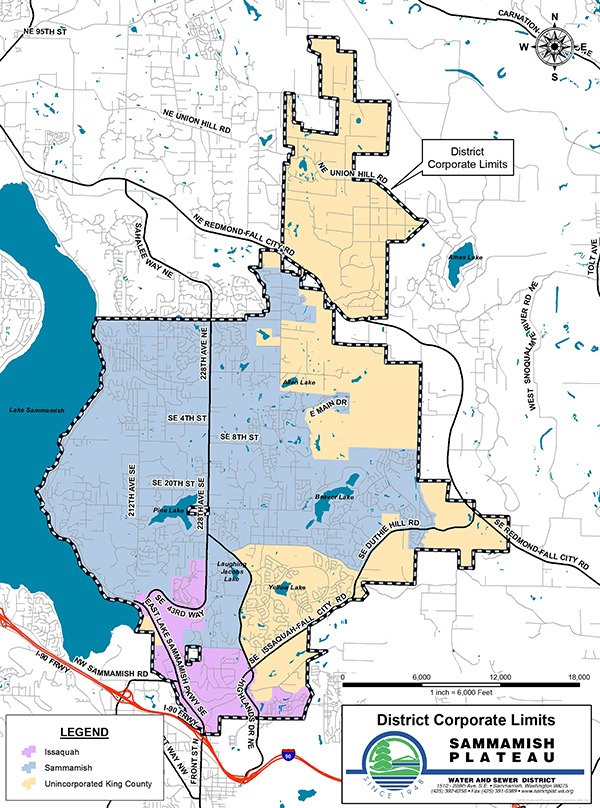 A look at the area the Sammamish Plateau Water & Sewer District serves.