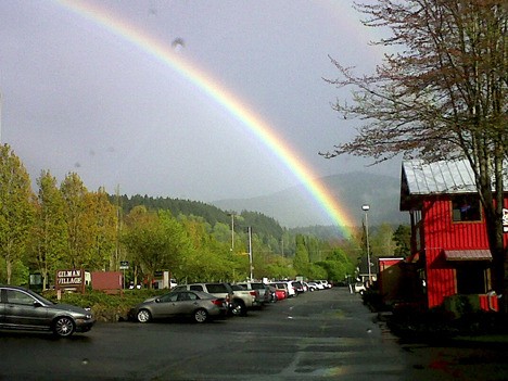 Thanks to John Winkler for sending in this great photo from Gilman Boulevard of the rainbow that broke out over Issaquah last week.