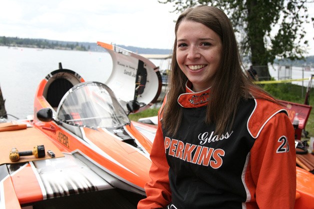 Katie Forsell drove a hydroplane boat for the first time at Issaquah's Tastin' and Racin' last weekend. Growing up around the sport