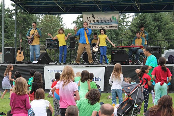Eric Herman and the Thunder Puppies performed for more than 150 people at the East Sammamish Park soccer field July 22.