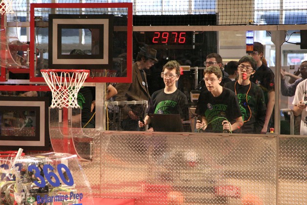 Skyline Spartans (Spartabots) compete at the FIRST Robotics Competition March 23. From the left