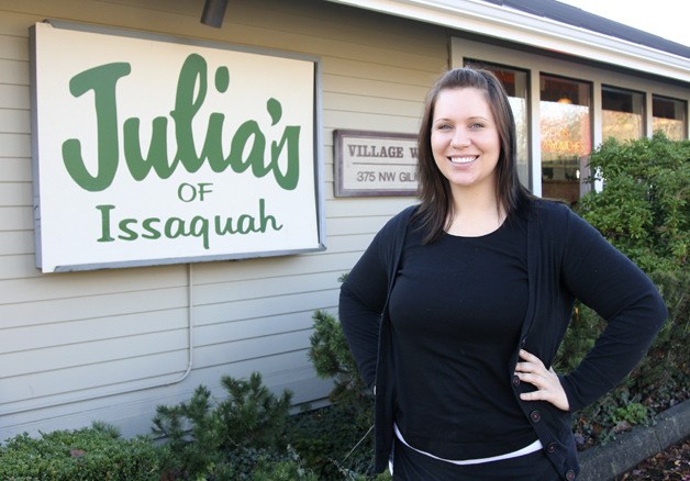 Julia’s Cafe of Issaquah is planning to put up new signs facing a new freeway undercrossing scheduled to open by the end of the month. Manager Elyssa Mudd hopes the new road will increase business.