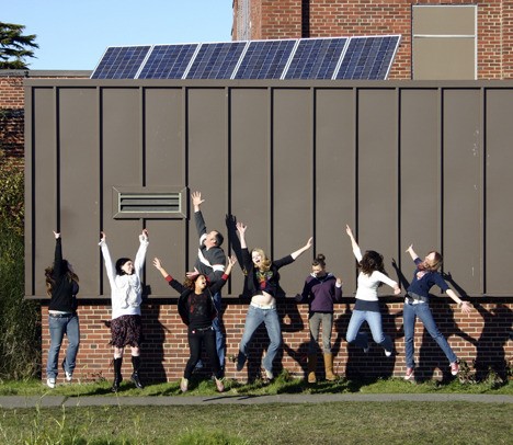 Students and staff from Port Townsend High School seem very happy about their new solar installation