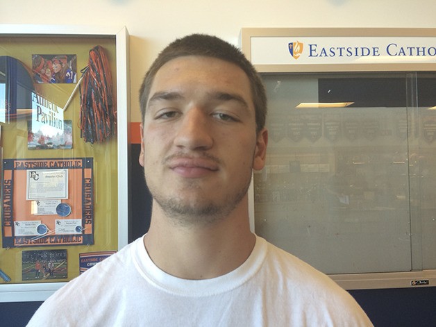 Matthew Kvech plays a myriad of positions on the field for the Eastside Catholic Crusaders football team. He plays safety