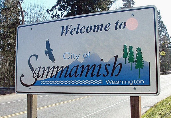Welcome to the city of Sammamish sign.