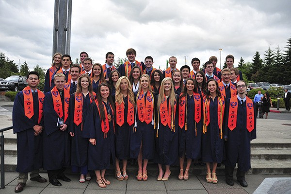 Pictured are 32 of the 44 Eastside graduates from Sammamish. Back row: Nicole Fletcher