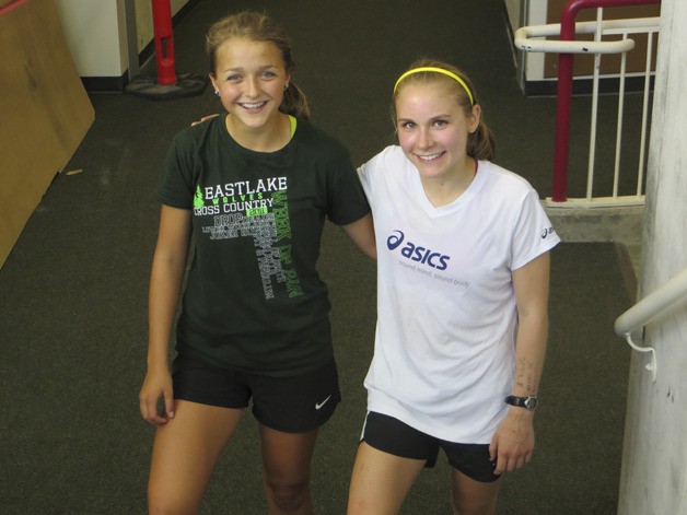 Anastasia Kosykh (left) and Grace Johnson have spent time together on the course and in the training room after suffering injuries in 2011.