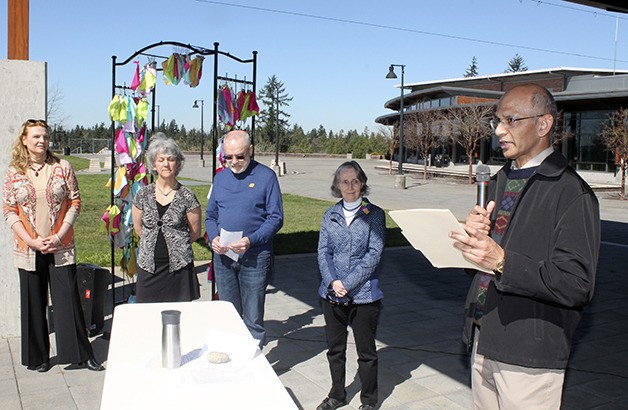 Sammamish resident Ramu Iyer shared his thoughts on racism March 30 in Sammamish.
