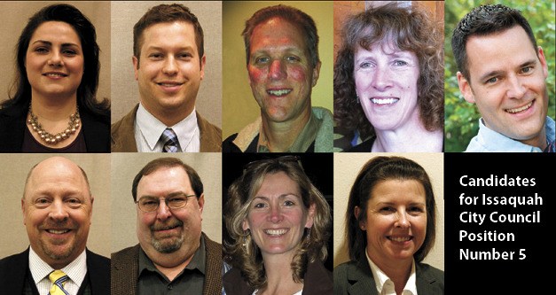 Nine candidates interviewed with Issaquah City Council March 1 for former council member Maureen McCarry's position. From the top left: Cristina Mehling