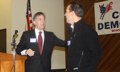 Bellevue attorney Randy Gordon (left) shares the spotlight with State Sen. Eric Oemig (D-Kirkland).