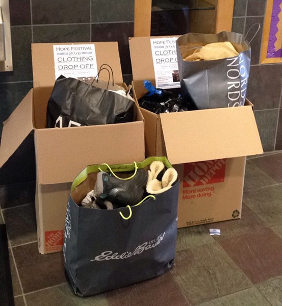 Donations for the 2016 Hope Festival collected after three days. The EX3 Teen & Recreation Center is accepting new or gently used clothing through Nov. 6 on weekdays 1-6:30 p.m.