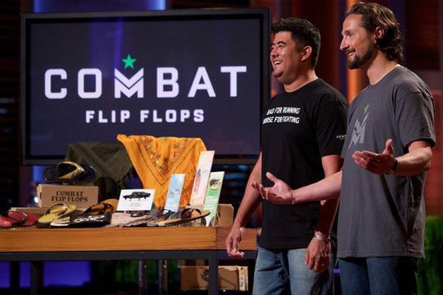Donald Lee and Matthew Griffin of Combat Flip Flops pitched on ABC's 'Shark Tank' Friday night.