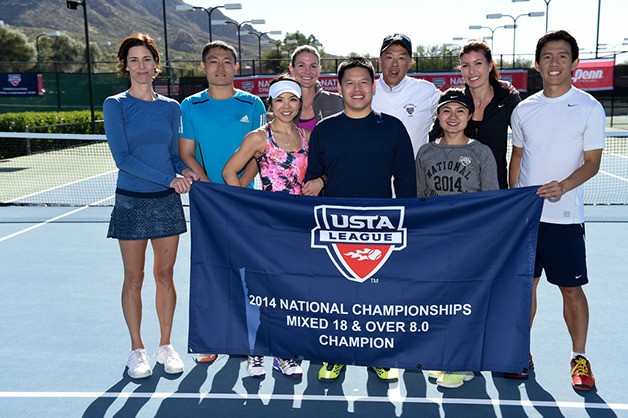 A Bellevue-based mixed doubles tennis team