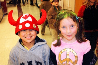 Students at Clark Elementary get into the spirit of 'Crazy Hat and Hair Day' on Jan. 13.