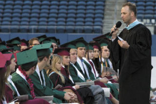 Don Bartell gave an inspirational speech during graduation ceremonies.