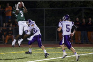 Skyline sophomore Kasen Williams hauls in a 31-yard touchdown pass from Jake Heaps Friday night.