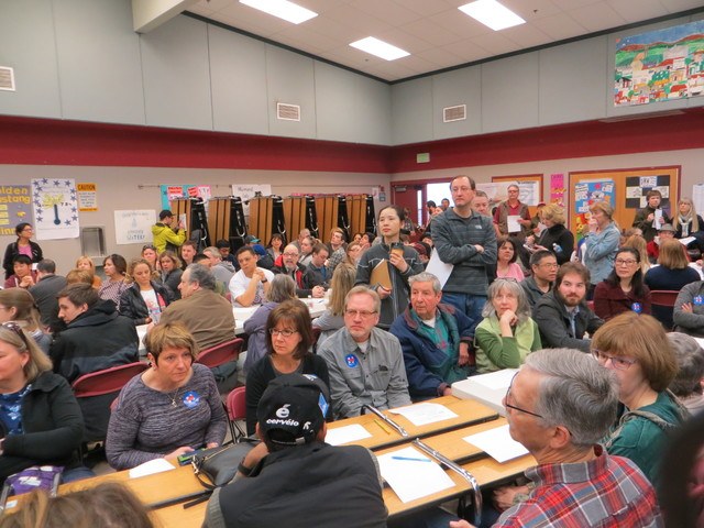 Daniel Nash/staff photo Hundreds came out to caucus in the 41st District’s easternmost 12 precincts