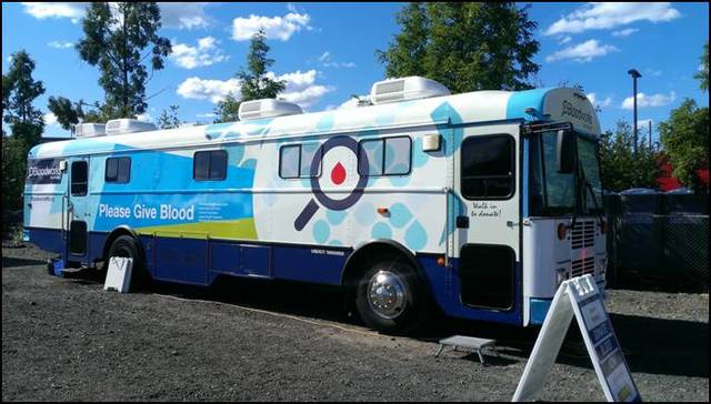 Courtesy of Oregon City Farmers Market The Bloodworks Northwest mobile blood donation bus will be at Eastside Fire and Rescue headquarters April 11.
